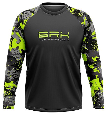 Camisa Raglan BRK Unlimited Camuflado Amarelo com UV50 +