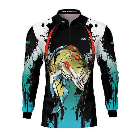 Camisa de Pesca BRK Tucunaré Azul 02 com UV50 +