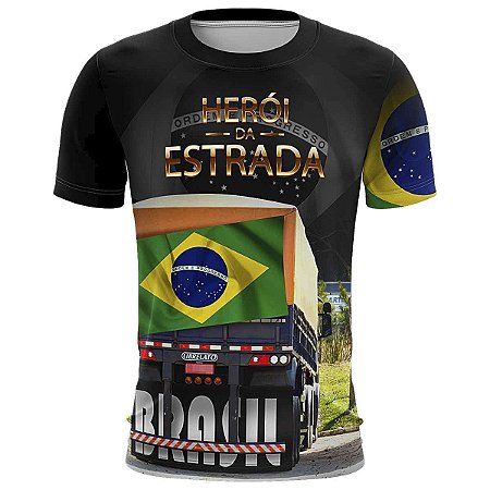 Camiseta de Caminhão BRK Brasil Herói da Estrada com UV50 +