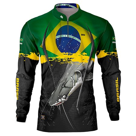 Camisa de Pesca BRK Piraíba Brasil com UV50 +