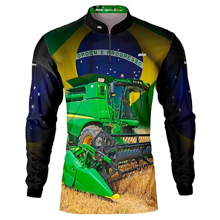 Camisa Agro BRK Colheitadeira com UV50 + Envio Imediato