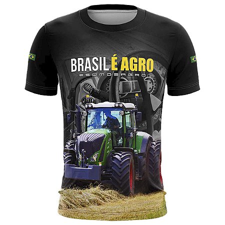 Camiseta Agro BRK Preta Respeita o Agro com UV50 +