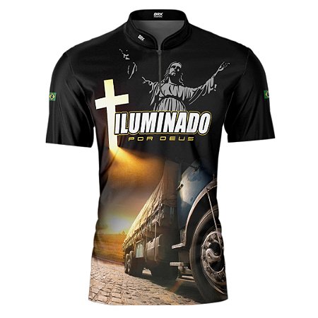 Camiseta de Caminhão BRK Iluminado por Deus com UV50 +