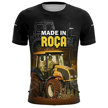 Camiseta Agro BRK Trator Made In Roça com UV50 +