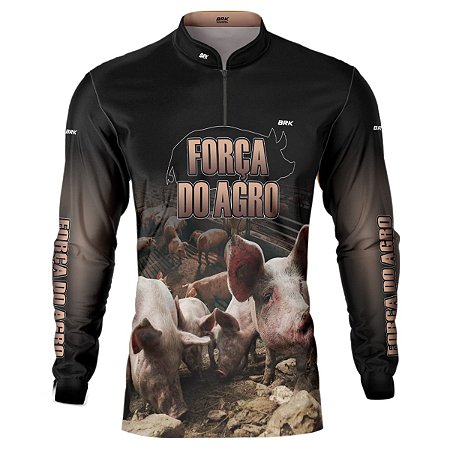 Camisa Agro BRK Força do Agro Suinocultura com UV50 +