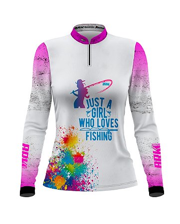 Camisa de Pesca BRK Girls Love Fishing com UV50 +