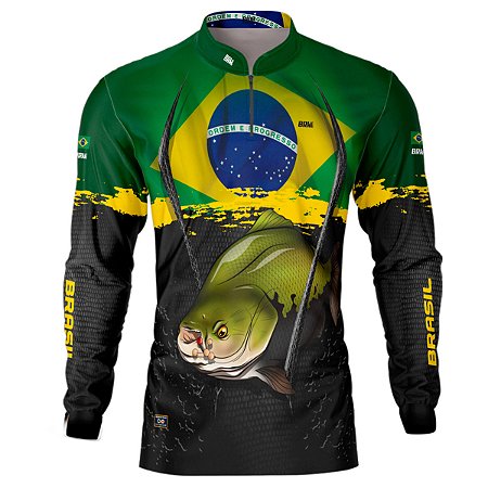 Camisa de Pesca BRK Tambaqui Brasil com UV50 +