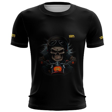 Camisa Motociclista BRK Skull Motoqueiro Só P/Loucos com UV50+