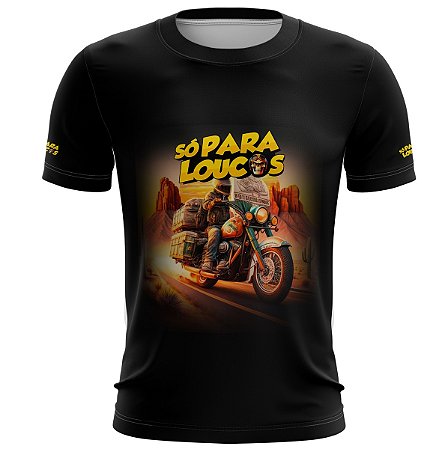 Camiseta Motociclista BRK Só Para Loucos Viajante com UV50 +