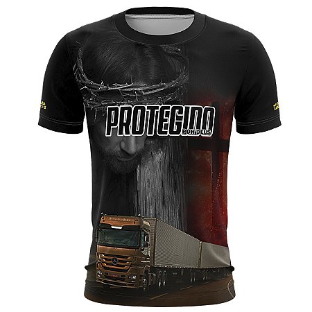 Camiseta de Caminhão BRK Só Para Loucos Protegido Deus com UV50 +