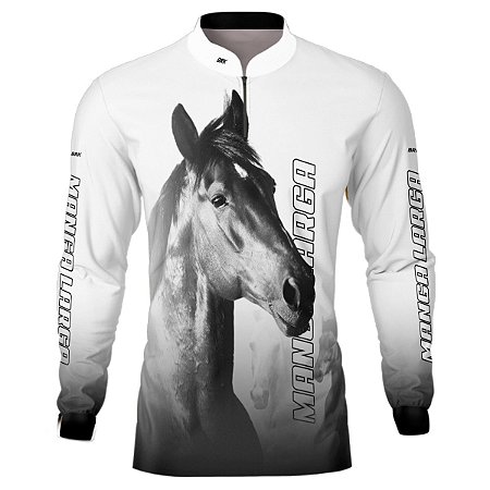 Camisa Country BRK Mangalarga Cavalgada Branca com UV50 +