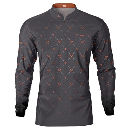 Camisa Country BRK Xadrez Horse Orange com UV50 +