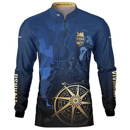 Camisa Motociclista BRK Expedição Ushuaia Azul com UV50 +