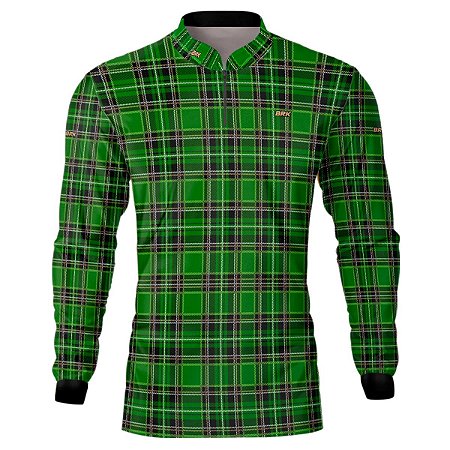 Camisa Country BRK Masculina Xadrez Verde com UV50 +