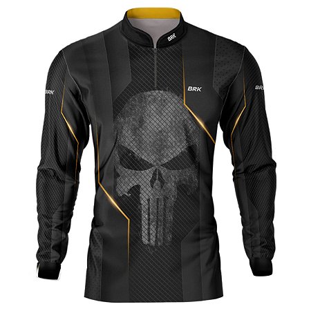 Camisa Militar BRK Caveira Preto e Dourado com UV50 +