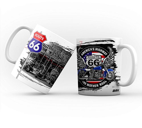 Caneca BRK Motociclismo Route 66 325ml