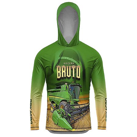 Camisa com Capuz Agro BRK Sistema Bruto Colheitadeira com UV50 +