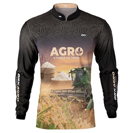 Camisa Agro BRK Plantação de Arroz com UV50 +