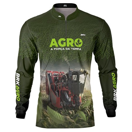 Camisa Agro BRK Plantação de Tabaco Força da Terra com UV50 +