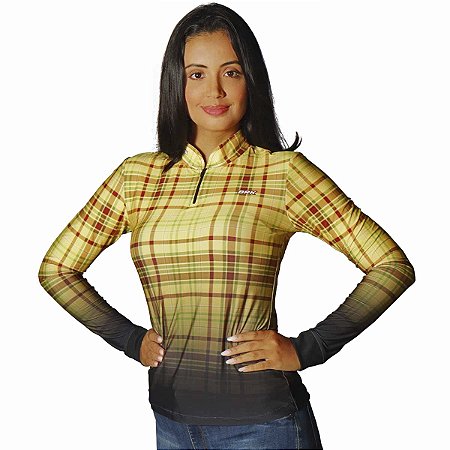 Camisa Country BRK Feminina Xadrez Básico com UV50 +