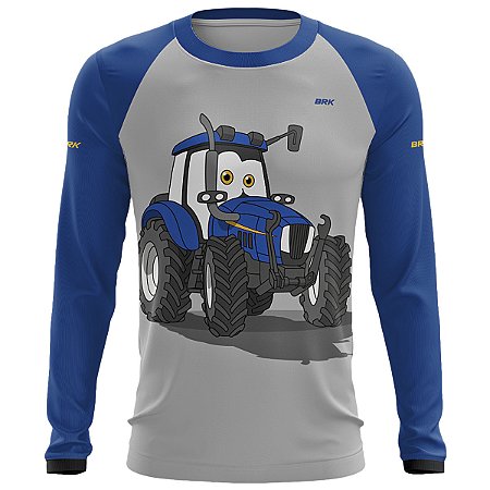 Camisa Agro BRK Infantil de Trator Azul com UV50 +