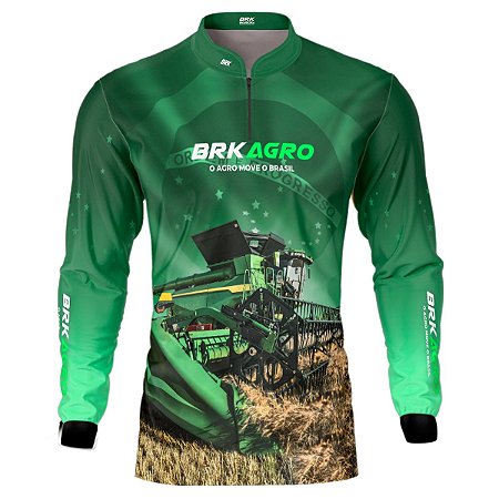 Camisa Agro BRK O Agro Move o Brasil - Colheitadeira com UV50 +