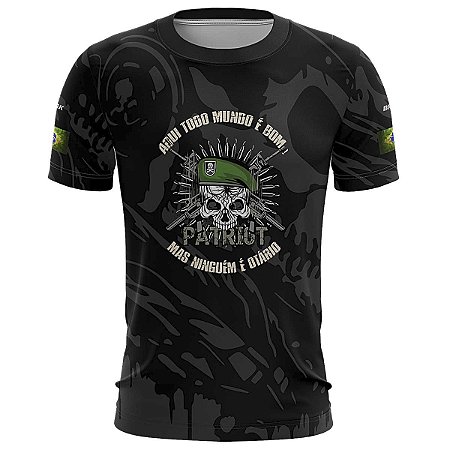 Camisetsa Militar BRK Caveira Militar Com Proteção UV50+