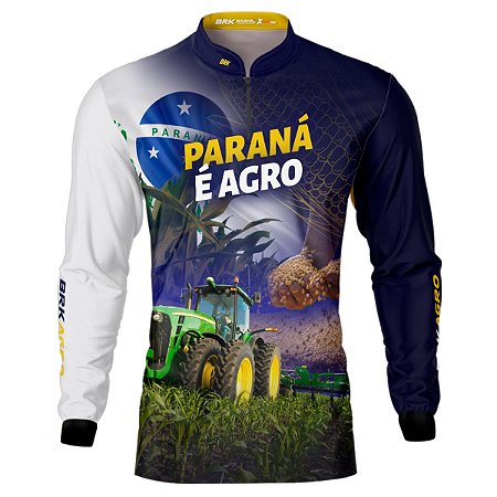 Camisa Agro BRK Paraná é Agro Milho e Soja com UV50 +