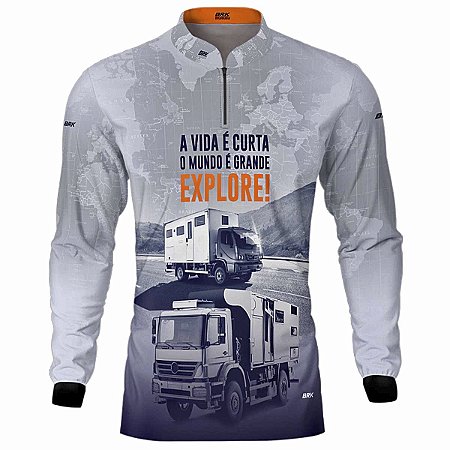 Camisa Off Road BRK Motorhome Explore Branca Com UV50+