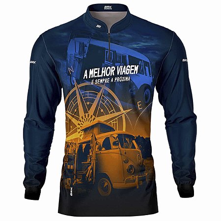 Camisa Off Road BRK Kombi Motorhome Azul com UV50+