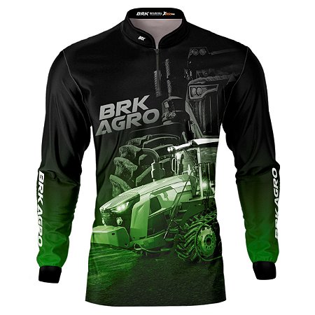 Camisa Agro BRK Trator 1167 Verde com UV50 +