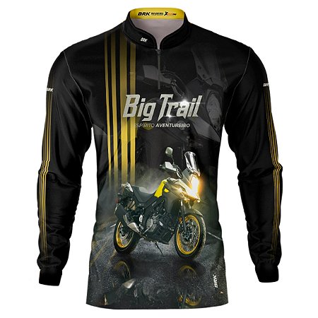 Camisa Motociclismo BRK V-STORM 650 Preta com UV50+