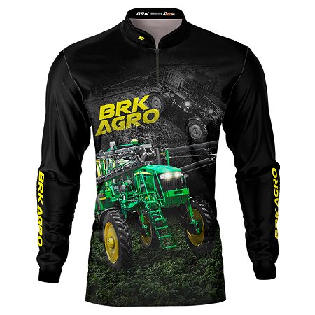 Camisa Agro BRK Trator Pulverizador M4000 Escura com UV50+