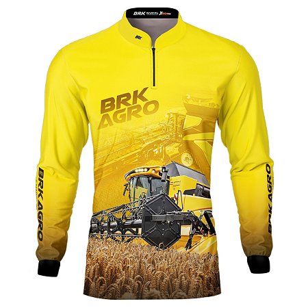 Camisa Agro BRK Colheitadeira CR11 Amarela com UV50+