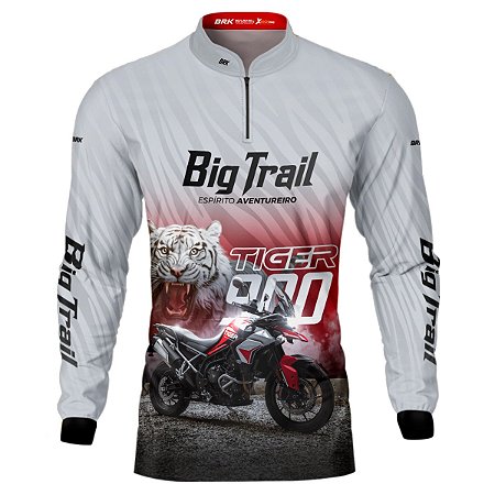 Camisa Motociclista BRK Tiger 900 Branca com UV50+