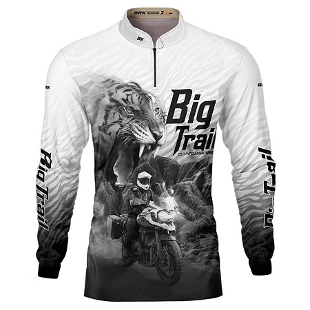 Camisa Motociclista BRK Tiger 1200 Branca com UV50+