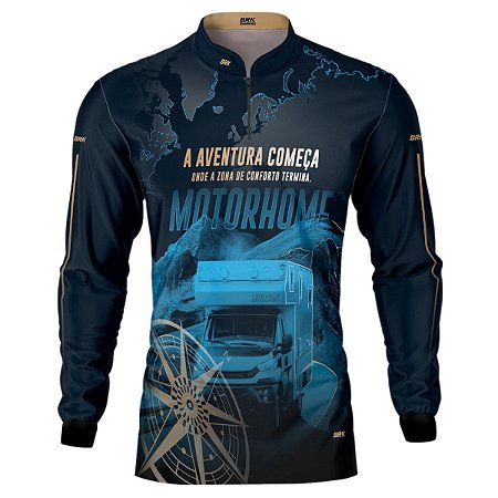 Camisa Off Road BRK Motorhome Azul com UV50+