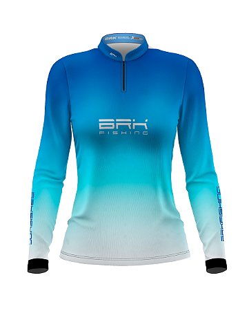 Camisa de Pesca Feminina BRK Azul Degradê com UV50+