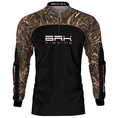 Camisa de Pesca BRK Preta Real Tree com Proteção UV50+