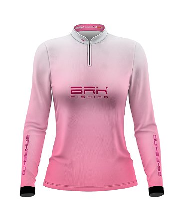 Camisa de Pesca Feminina BRK Fishing Rosa Bebê Proteção UV50+