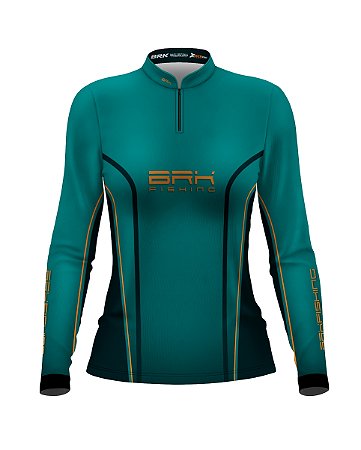 Camisa de Pesca Feminina BRK Fishing Verde com Proteção UV50+