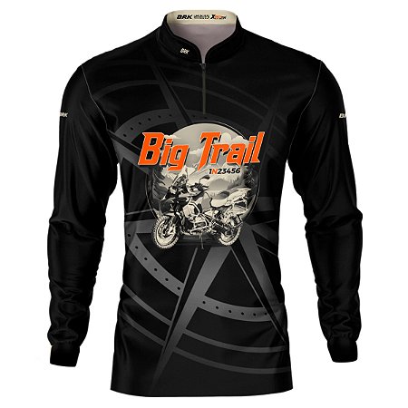 Camisa Motociclismo BRK Big Trail Preta com UV50+