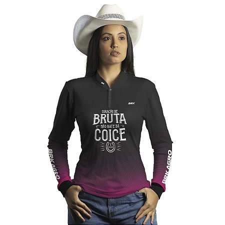 Camisa Agro BRK Coração de Bruta Escura com Proteção UV50+