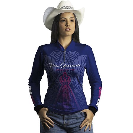 Camisa Agro Feminina  BRK Nossa Senhora Mãe Aparecida com UV50+