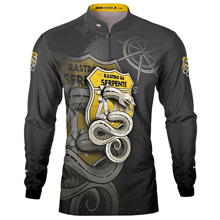 Camisa Motociclismo BRK Rastro da Serpente Cinza com UV50+