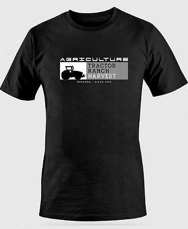 Camiseta Casual Agro BRK Agriculture Trator em Algodão Egípcio