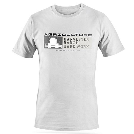 Camiseta Casual Agro BRK Agriculture Colheitadeira em Algodão Egípcio