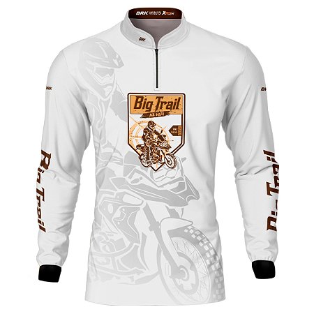 Camisa Motociclismo BRK Big Trail Clean Branca com UV50+