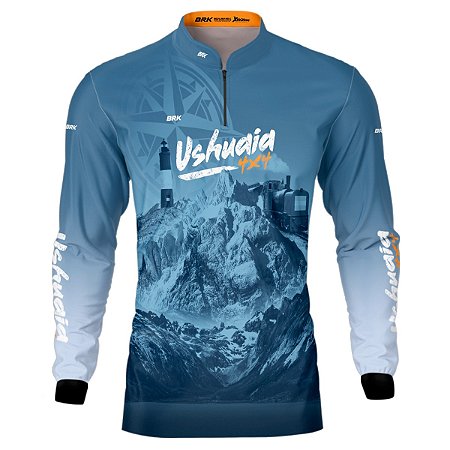 Camisa Motociclismo BRK Expedição Ushuaia 4x4 Azul com UV50+