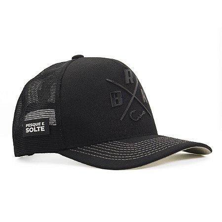 Boné Trucker de Pesca BRK Fishing - Preto